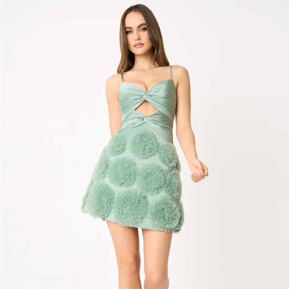 NWT Azazie Leena Pom Pom Dress